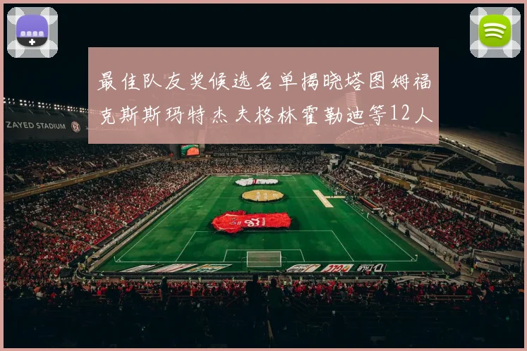 最佳队友奖候选名单揭晓塔图姆福克斯斯玛特杰夫格林霍勒迪等12人争夺荣耀